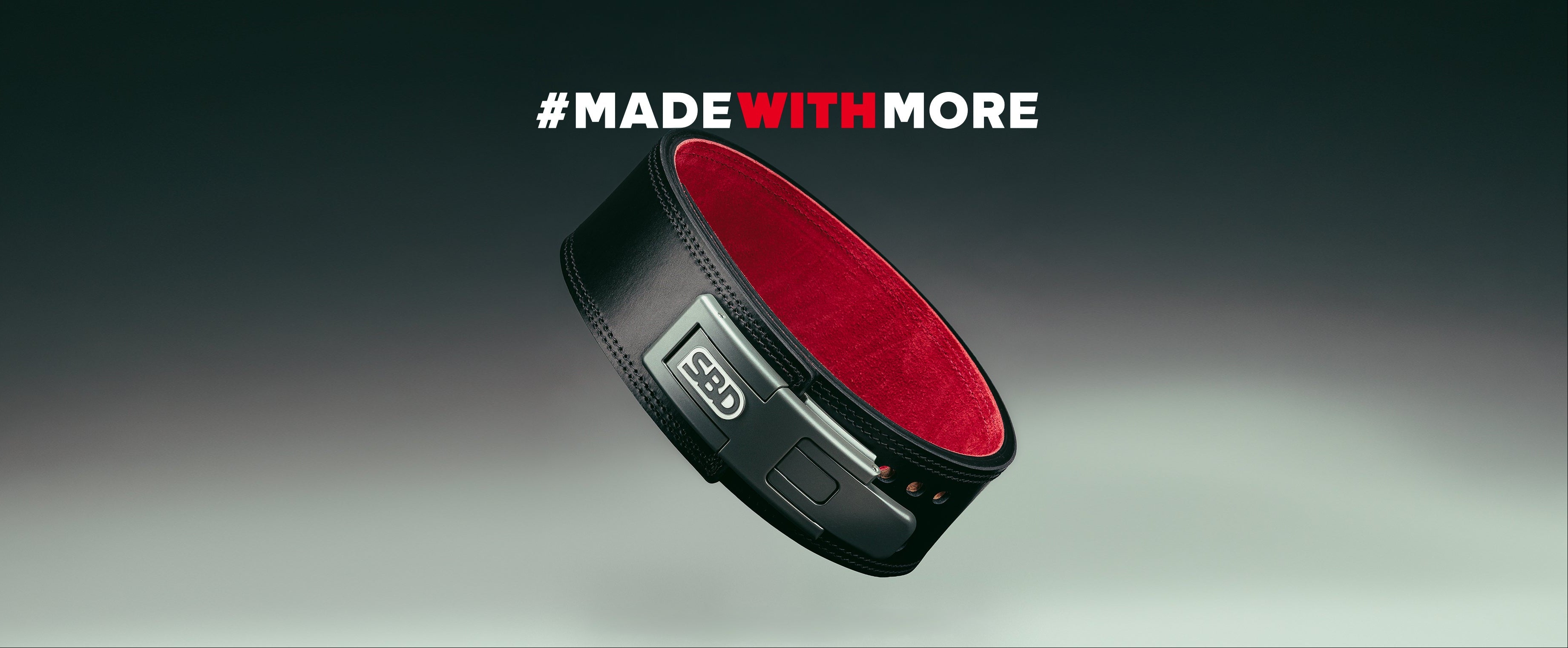 Classic SBD 13mm Belt on a gradient background with #MadeWithMore' slogan