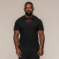 Men's black SBD Competition T-Shirt with red chest logo, front view