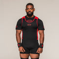 Men's SBD Powerlifting Singlet in black and red, front view